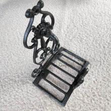Load image into Gallery viewer, The Leaferie cast iron water hose holder. top view
