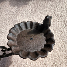 Load image into Gallery viewer, The Leaferie Cast Iron wall hanging hook 6 . front view and close up of bird
