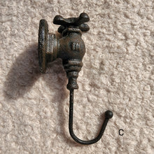 Load image into Gallery viewer, The Leaferie Cast Iron Hook. 6 design. top view. Design C
