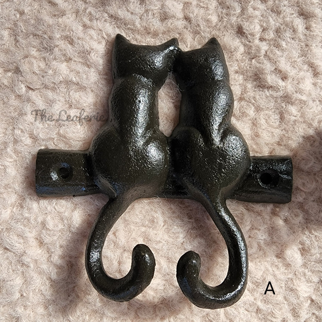 The Leaferie Cast Iron Hook. 6 design. top view. Design A