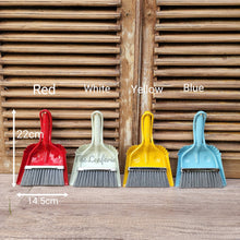 Load image into Gallery viewer, The Leaferie Dulton Broom and dustpan set. metal and comes in 4 colours. front view and size
