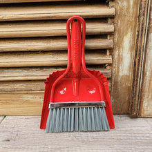 Load image into Gallery viewer, The Leaferie Dulton Broom and dustpan set. metal and comes in 4 colours. front view of red
