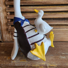 Load image into Gallery viewer, The Leaferie Donnie Duck Garden decoration. made from Resin. duck with duckling side view of duckling
