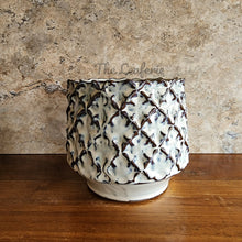 Load image into Gallery viewer, The Leaferie Alnwick ceramic flowerpot . front view
