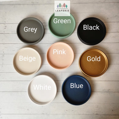 The Leaferie Matte round trays . 8 colours. ceramic and 4 sizes