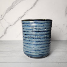 Load image into Gallery viewer, The Leaferie Armel plant pot. front view . blue colour planter
