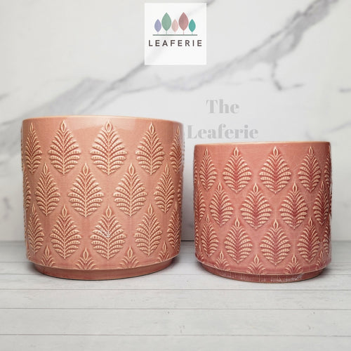 The Leaferie Liana red ceramic pot