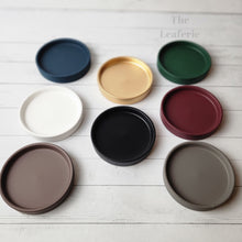 Load image into Gallery viewer, The Leaferie Petit pot 9cm ceramic trays . 8 colours . view of all colours
