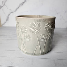 Load image into Gallery viewer, The Leaferie Dandelion Flowerpot ceramic plant pot with 2 designs. front view of Design B Maxi size
