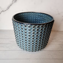 Load image into Gallery viewer, The Leaferie Jacques Blue studded pot . ceramic material

