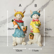 Load image into Gallery viewer, The Leaferie Constantin rabbit set of 2 pieces. made from resin. front view size
