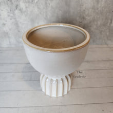Load image into Gallery viewer, The Leaferie Ardara ceramic white plant pot. top view
