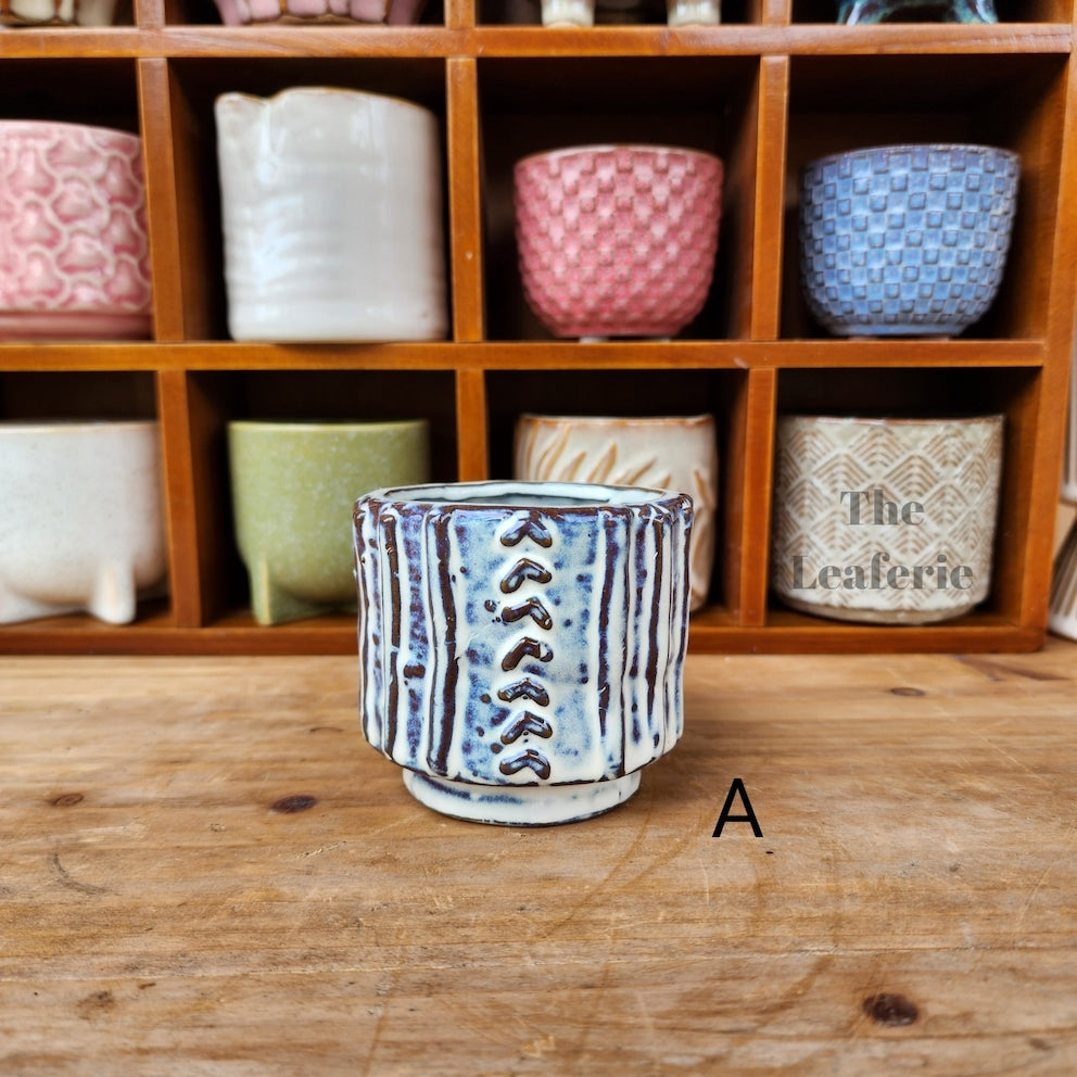 The Leaferie Petit pots series 7. 17 designs ceramic planter. suitable for succulents. design A