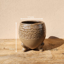 Load image into Gallery viewer, The Leaferie Francois plant pot. ceramic material. front view and size
