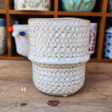 Load image into Gallery viewer, The Leaferie MIni Pots Series 4. 15 ceramic small pots designs. view of designs H
