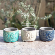 Load image into Gallery viewer, The leaferie Buho plant pots . ceramic 4 designs. front view. Design C
